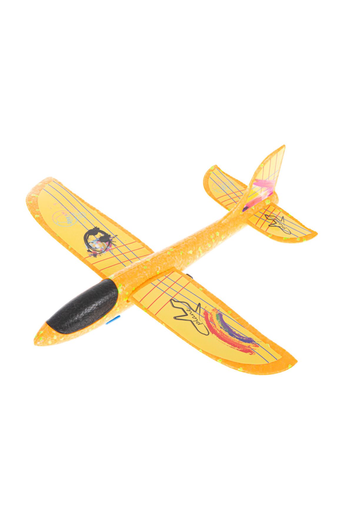 zola-Airplane with launcher, Zola, with stickers included, plastic/foam, red/orange color 5
