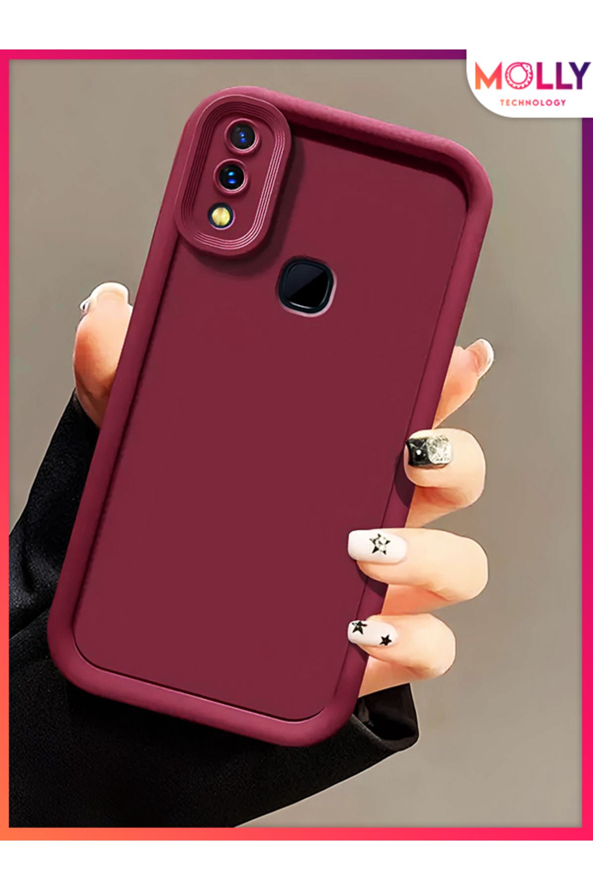 Molly Samsung Galaxy A20 - A30 İçin Vişne Çürüğü Kenarları Kalın Pan Silikon Kılıf