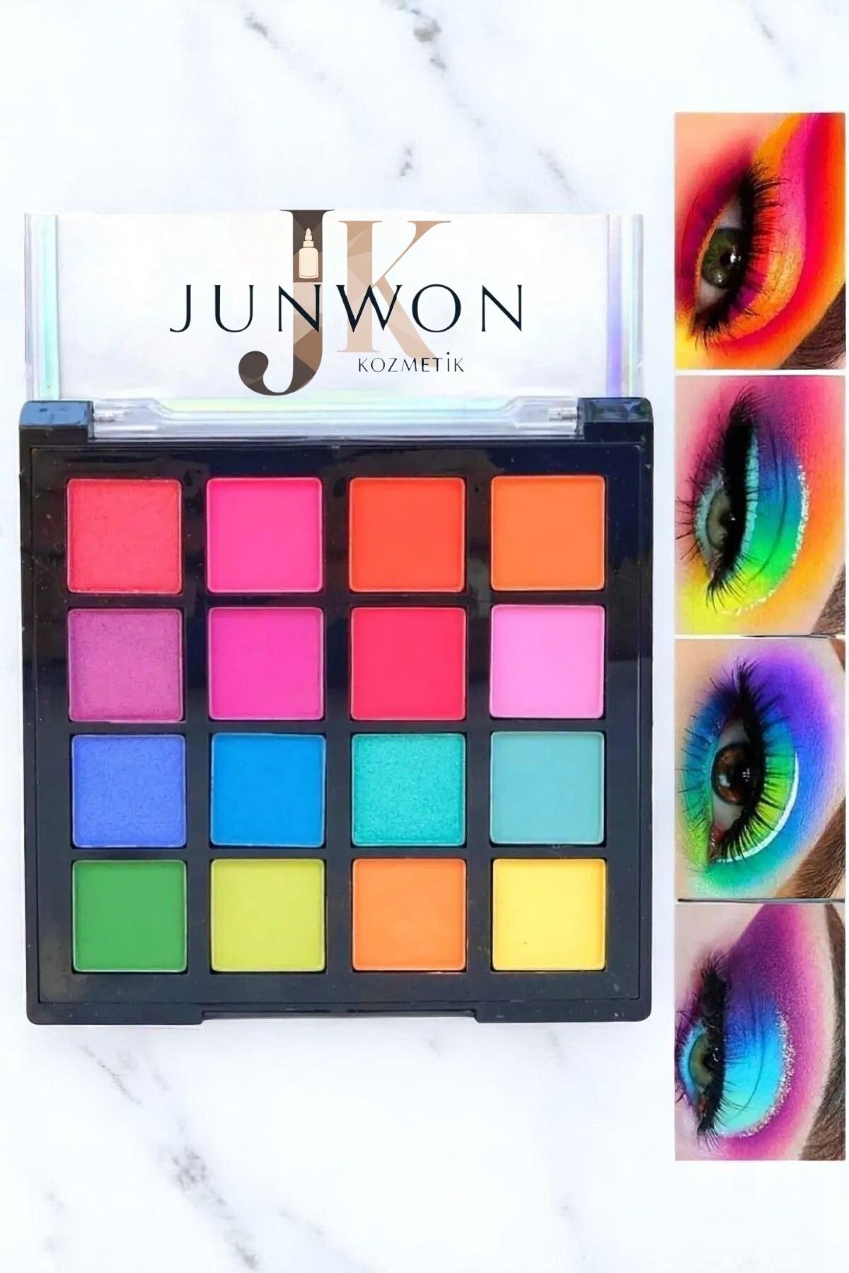 junwon Kare 16 Renkli Far Paleti