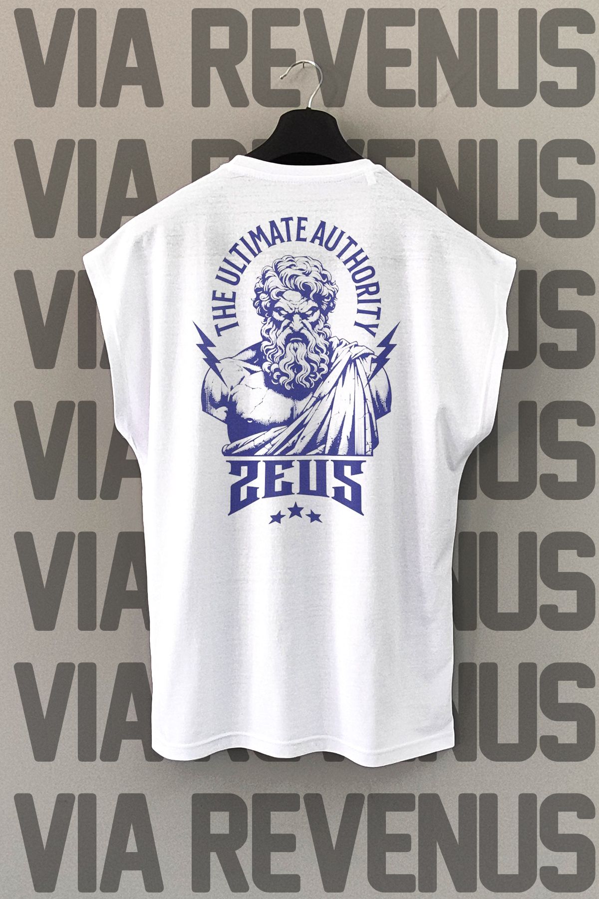 Vordevia Zeus Sırt Baskılı Sıfır Kollu Bisiklet Yaka Spor Tshirt