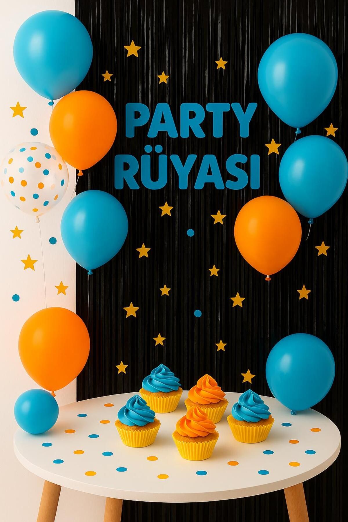 partyrüyası Siyah Metalize Arka Fon Işıltılı Kapı Duvar Perdesi 100x200 Cm
