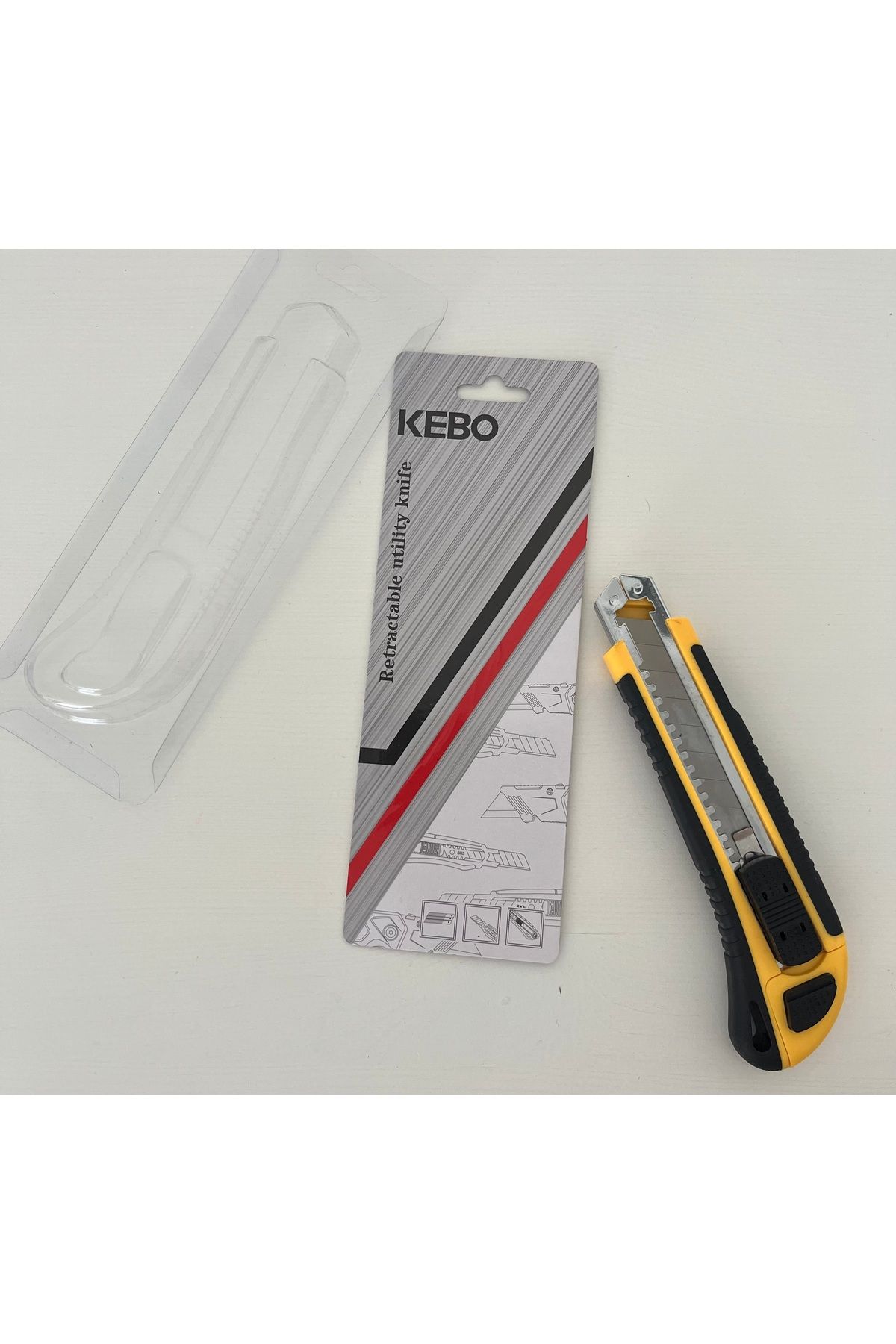 Kebo SK5 Çelik Maket Bıçağı - 3 Bıçaklı - Yedekli Dayanıklı Kesici