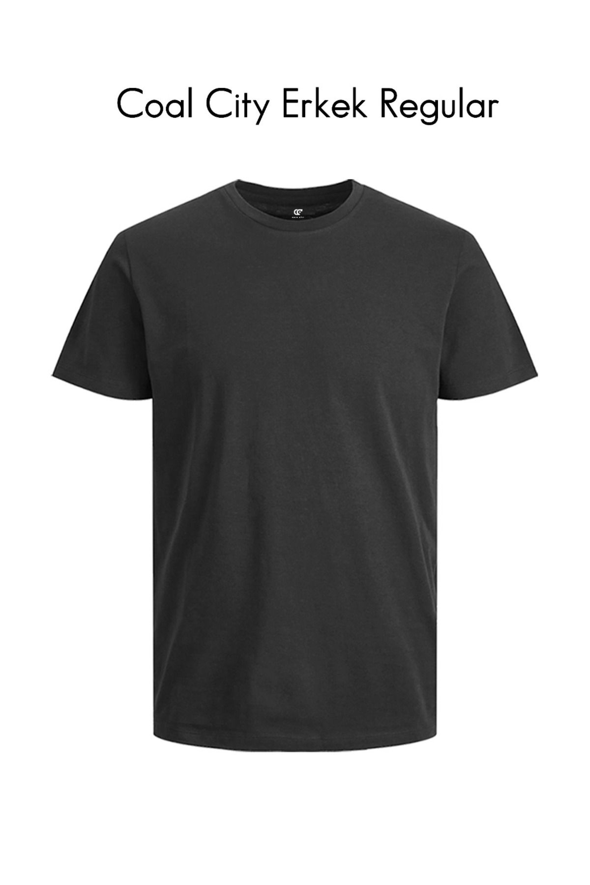 COAL CİTY Erkek Siyah Regular %100 Organik Pamuk Siyah T-shirt
