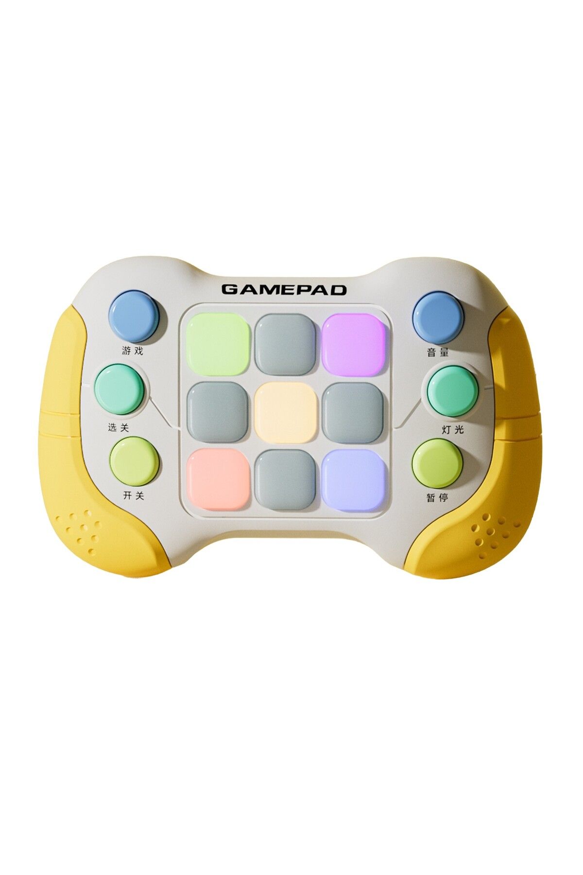 Flippy-Interactive Toy, Pop It Console, 6 Buttons, 5 Modes, 600 Levels, 3 Years, Yellow/gray 1