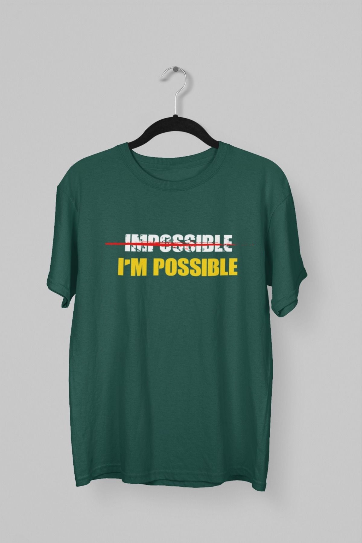 Butik ERKEK/KADIN -IMPOSSIBLE- TRANSFER BASKILI YUVARLAK YAKA KISA KOL TİŞÖRT