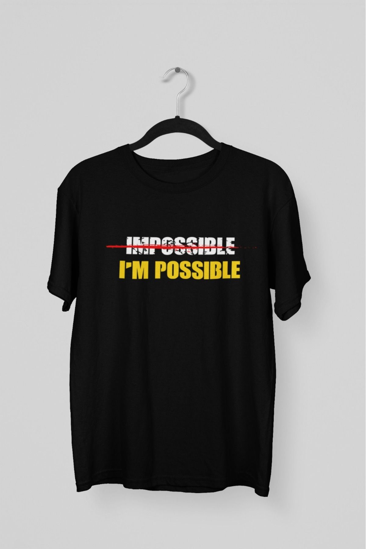 Butik ERKEK/KADIN -IMPOSSIBLE- TRANSFER BASKILI YUVARLAK YAKA KISA KOL TİŞÖRT