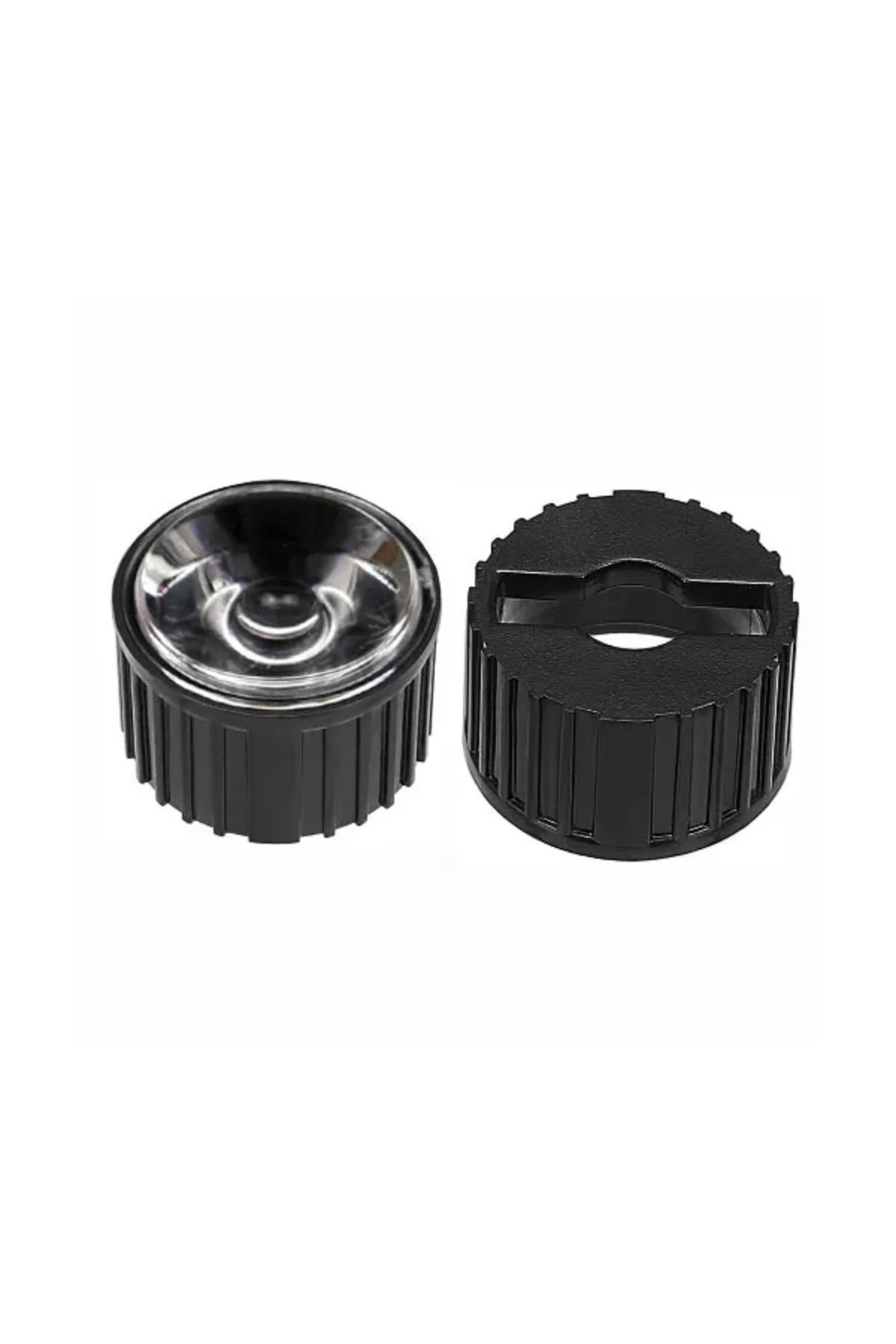 TIEE 1W 3W 5W Power LED Mercek Lens 5 Derece - SiYAH (Buzlu Cam)