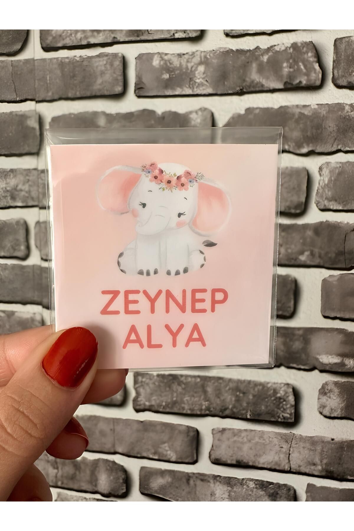 Renkia Studio Kişiye Özel 12’li Sevimli Fil Tasarımlı Magnet Seti – Bebek Doğum Hediyeliği