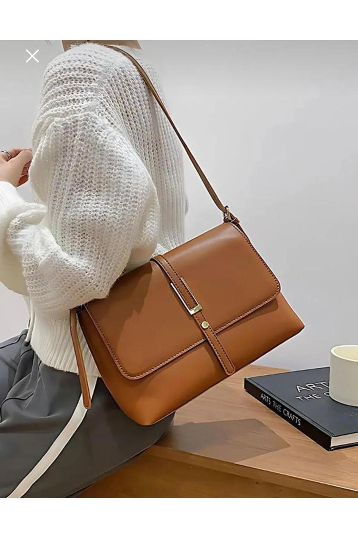 cosybag. Senna Model Kadın Yumuşak Suni Deri Orta Boy Kol Ve Omuz Çantası TABA