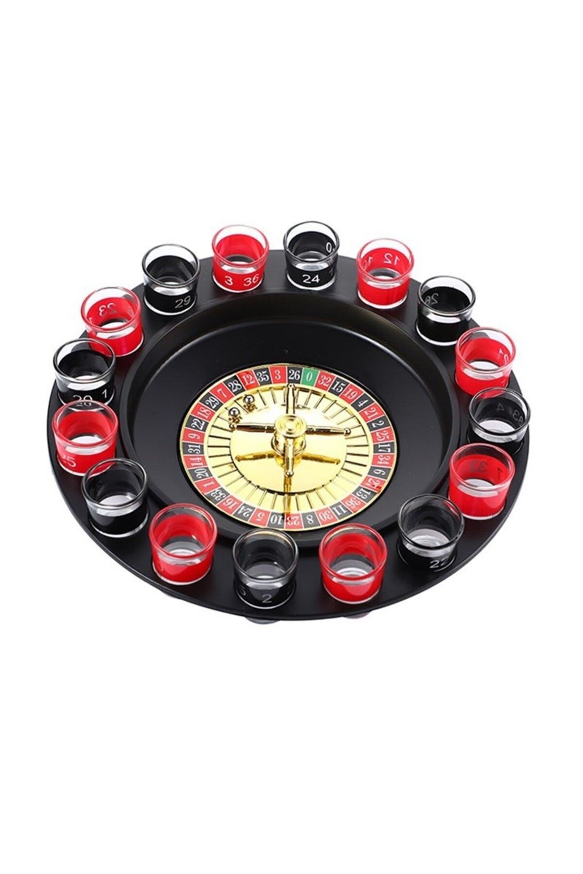 OEM Joc De Baut Ruleta Cu 16 Pahare De Shot Din Sticla , 30 X 30 X 5.5 Cm, Model 2, Rosu Unisex - 10