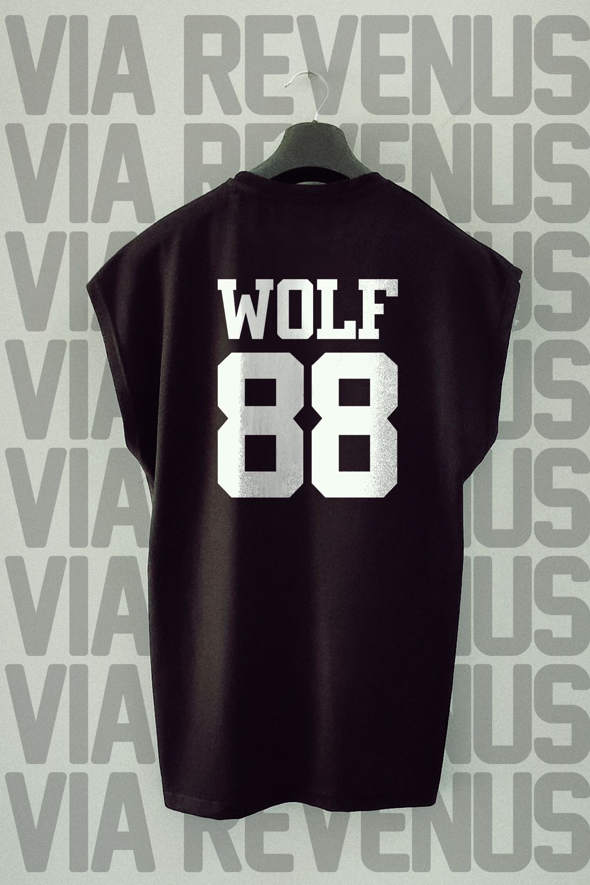 Vordevia WOLF 88 Sırt Baskılı Sıfır Kollu Bisiklet Yaka Spor Tshirt