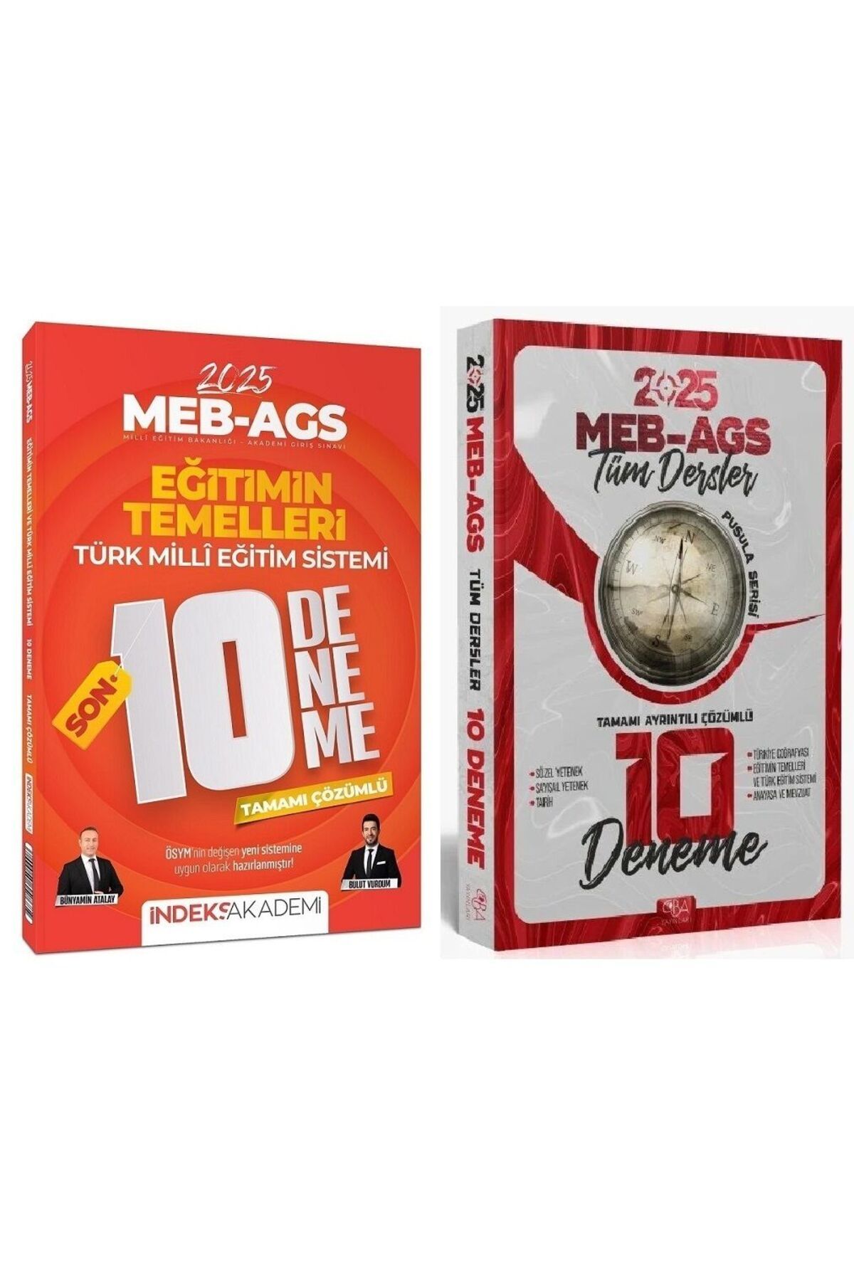 CBA Akademi CBA + İndeks 2025 MEB-AGS Tüm Dersler + Eğitimin Temelleri 10+10 Deneme 2 li Set CBA Yayınları