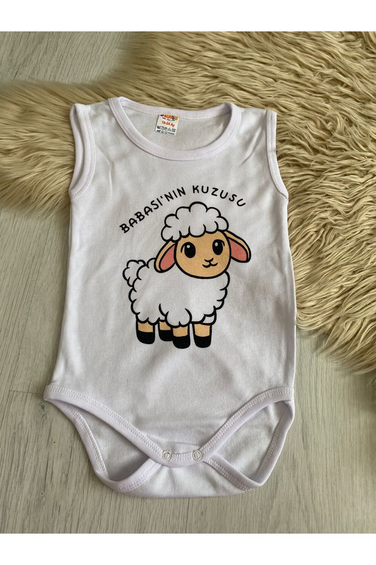 msa baby Babası'nın Kuzusu Yazılı Bebek Zıbın