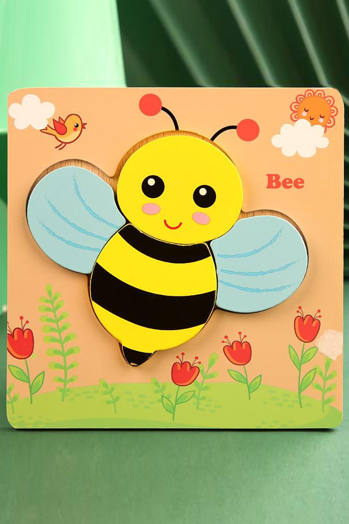TechnoStation Arı Şeklinde Ahşap Bultak Oyun Seti Eğitici Öğretici Oyun Set Bultak Puzzle Oyuncak
