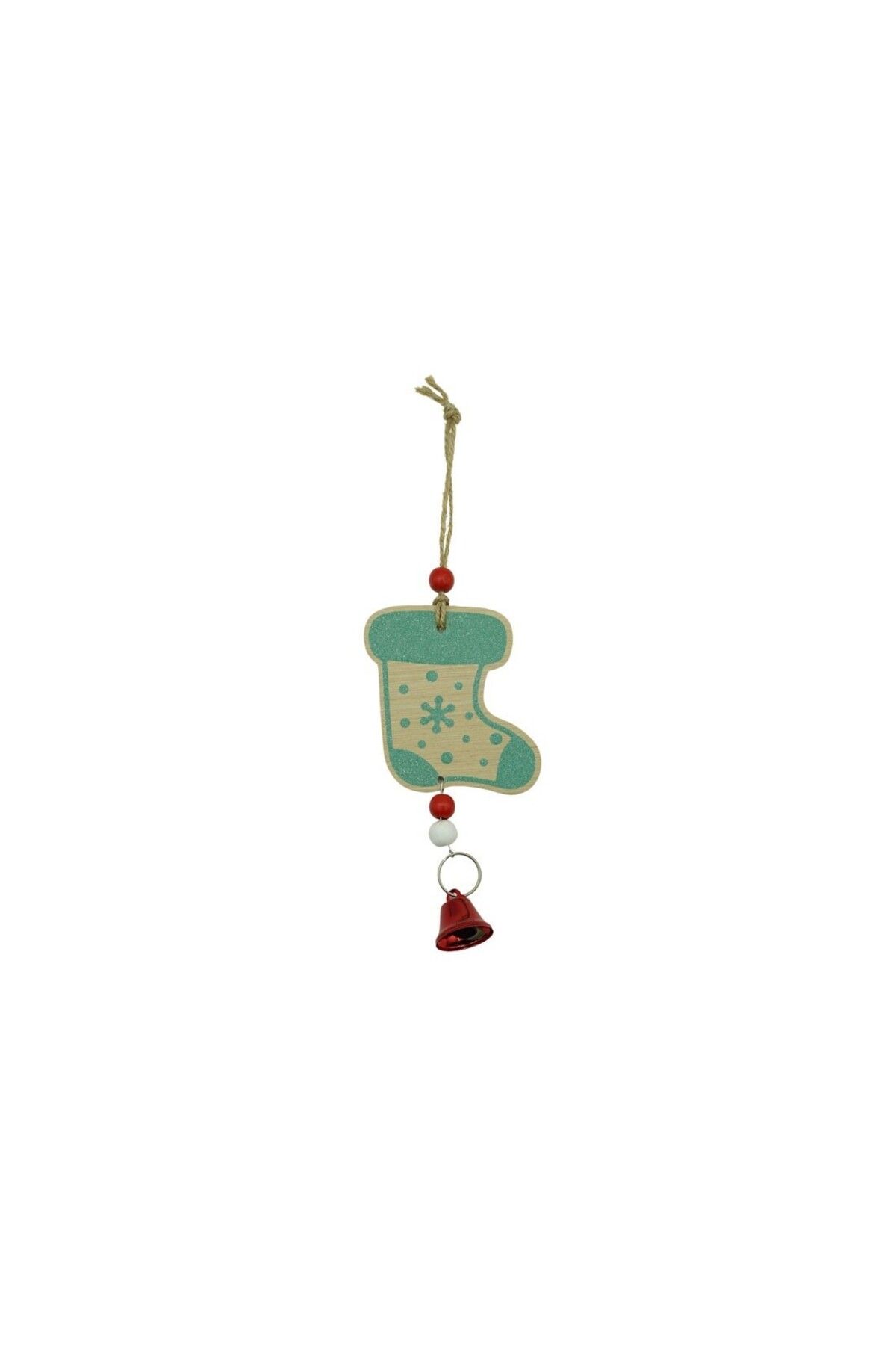 OEM Ornament De Brad Ciorap Cu Clopotel, Multicolor, Lemn, 17 Cm Unisex - 10