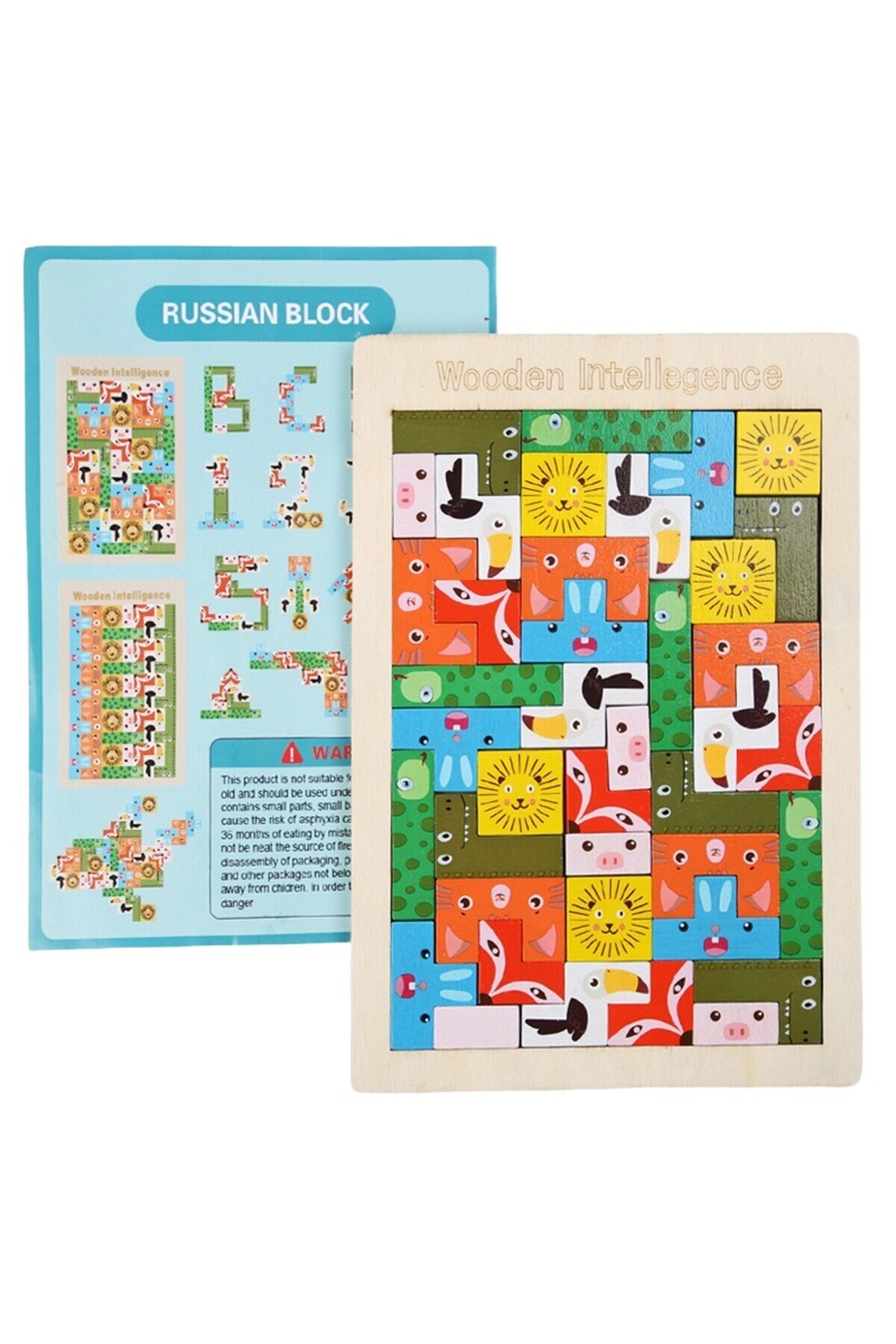 Flippy Ξύλινο Παζλ, Τύπου Tetris, +4 Ετών, με Τρισδιάστατα Πολύχρωμα Ζωάκια, ...