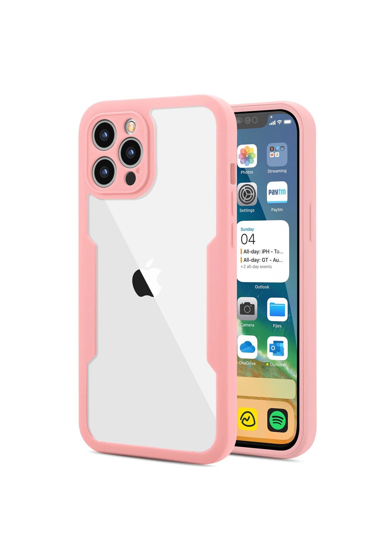 OEM Husa Max Defence Pentru Iphone 13 Pro, Bumper Roz, Fata Dubla Transparenta, Protectie Unisex - 10
