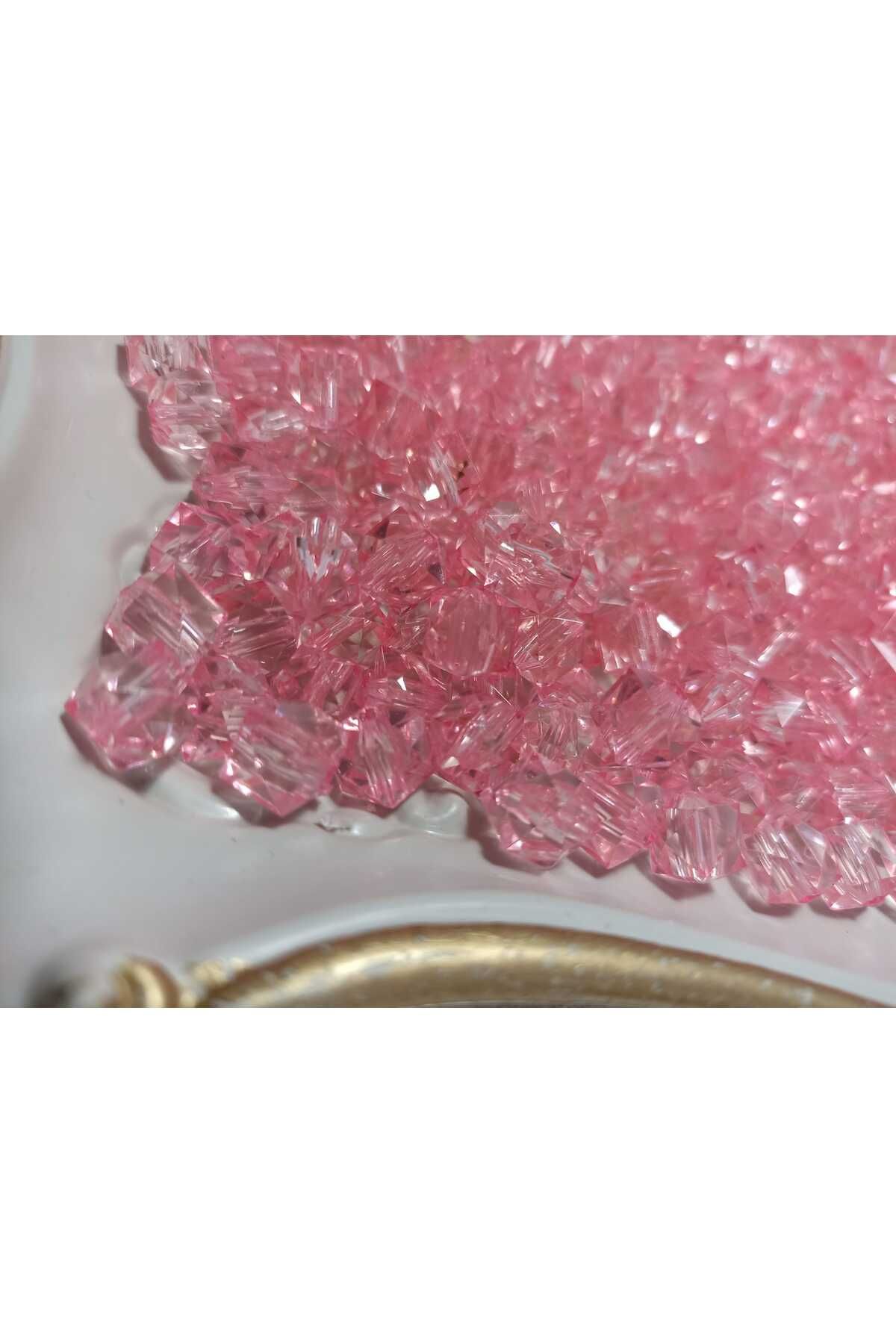 ida design store 10mm Pembe Renk Kübik Model Akrilik Boncuk