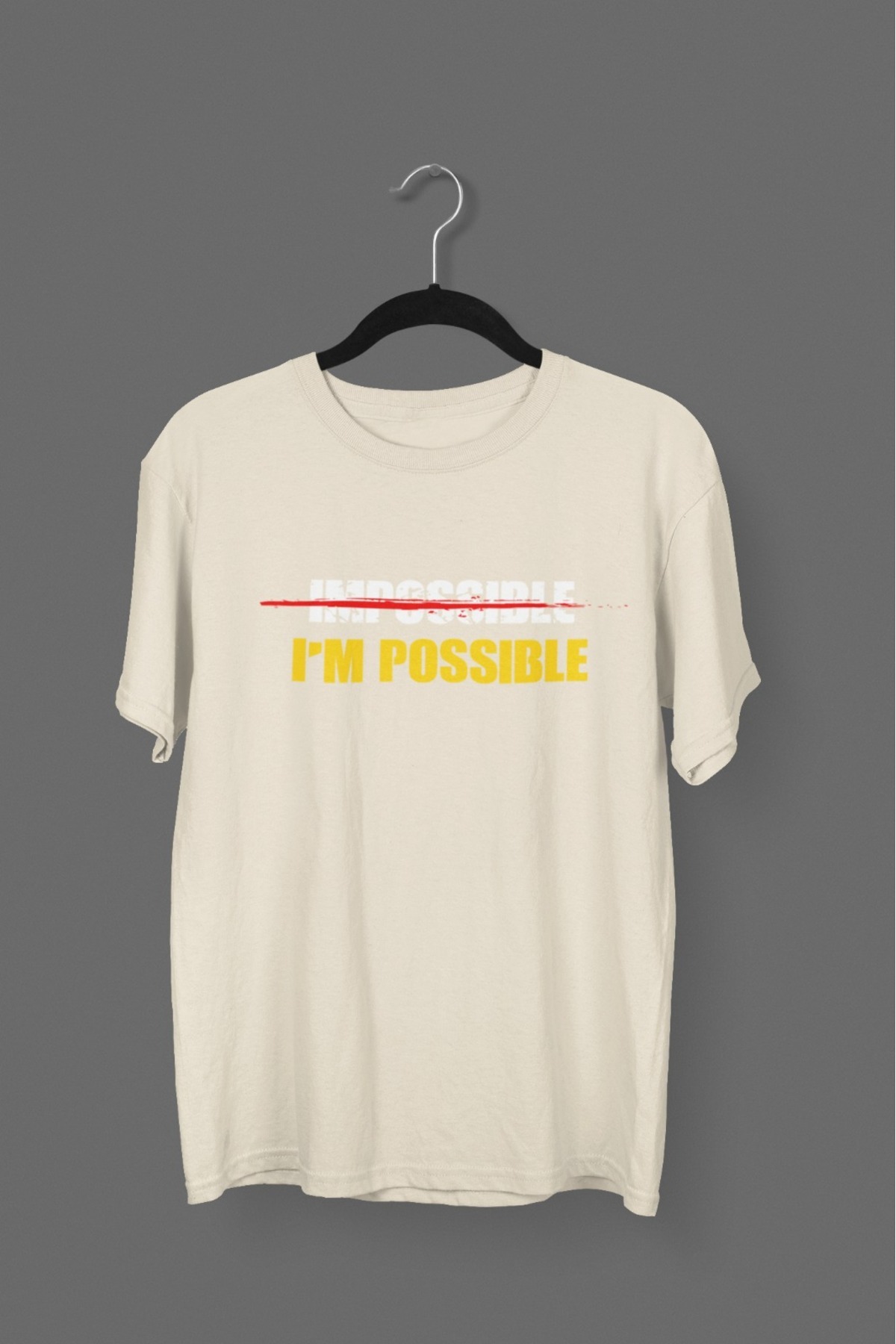 Butik ERKEK/KADIN -IMPOSSIBLE- TRANSFER BASKILI YUVARLAK YAKA KISA KOL TİŞÖRT