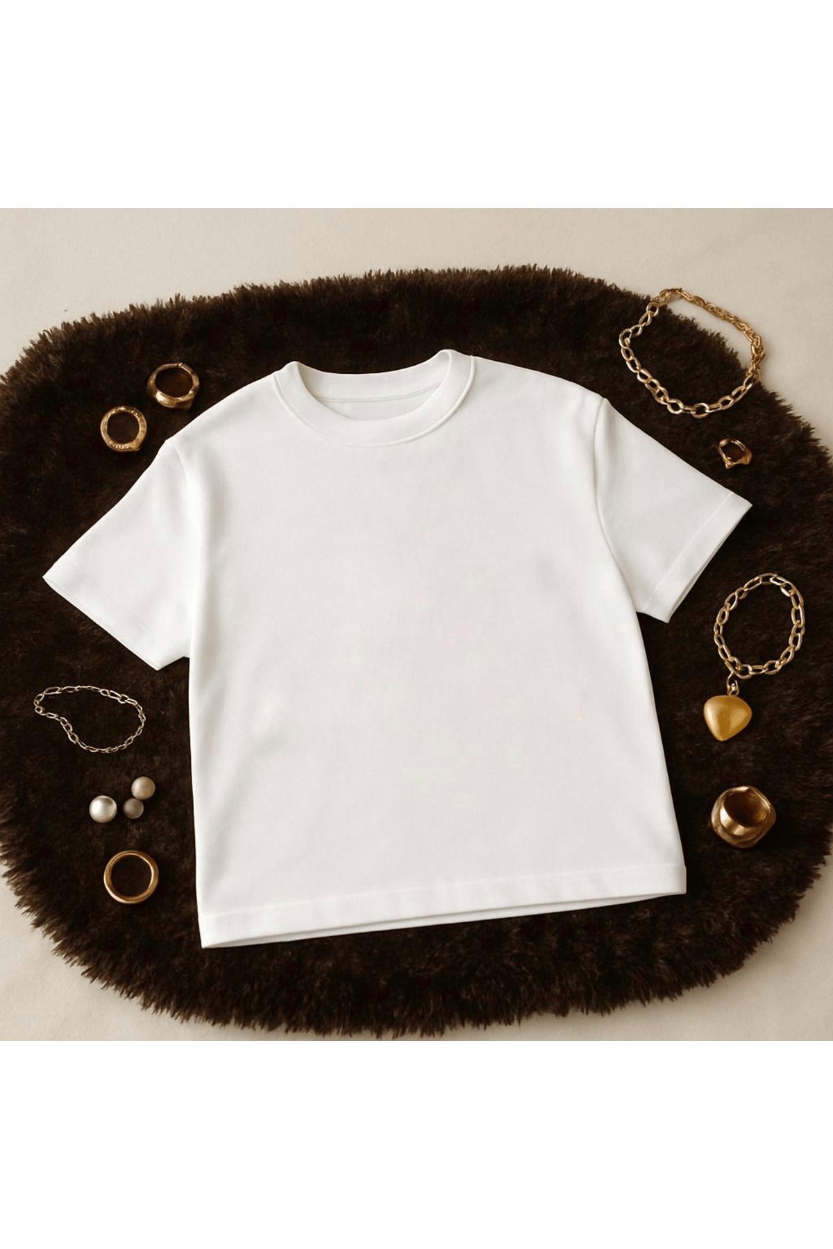 Mayer Butik Pamuklu Sade Beyaz Crop
