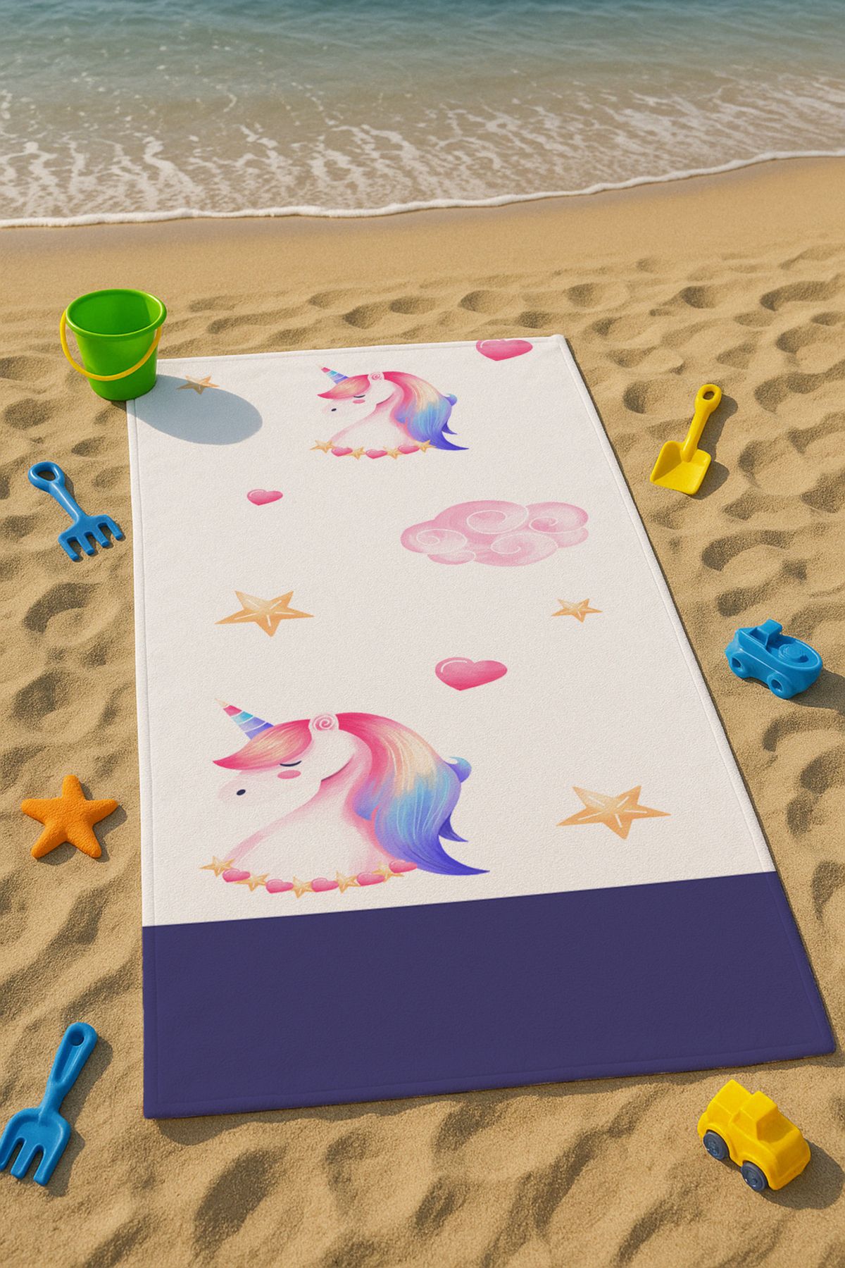 Talia Home Mor Pegasus Desenli Çocuk Plaj - Deniz- Havuz Havlusu TLAPH-131