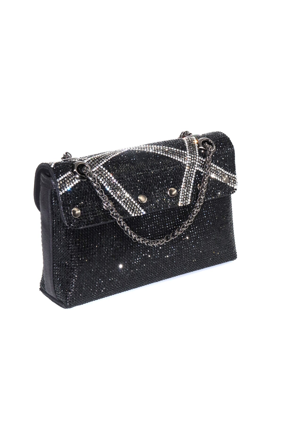 KEEBA-Black Evening Bag with Stones. Women's Black Evening Dress Stone Bag. Wedding Graduation Portfolio Clutch Invitation Bag 4