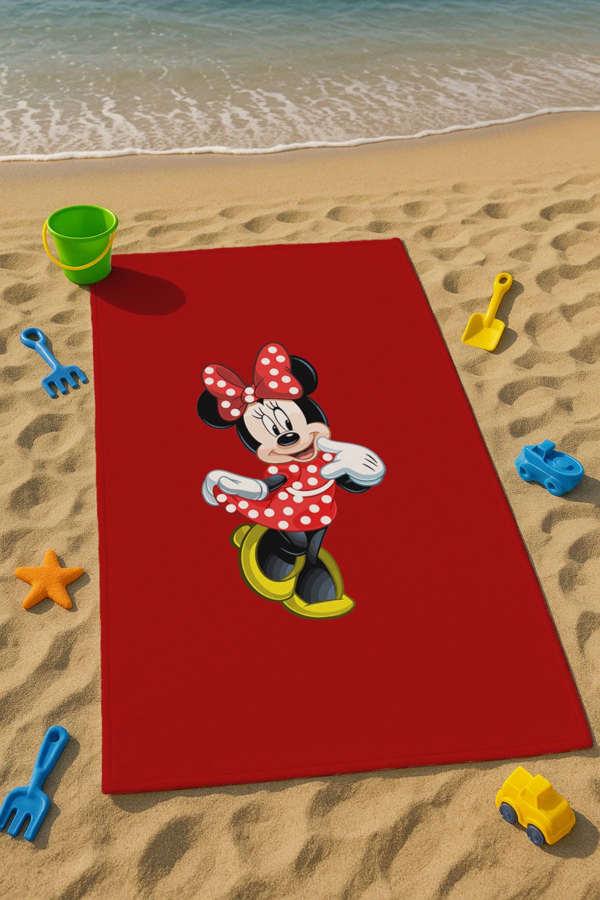 Talia Home Kırmızı MickeyMouse Desenli Çocuk Plaj - Deniz- Havuz Havlusu TLAPH-052