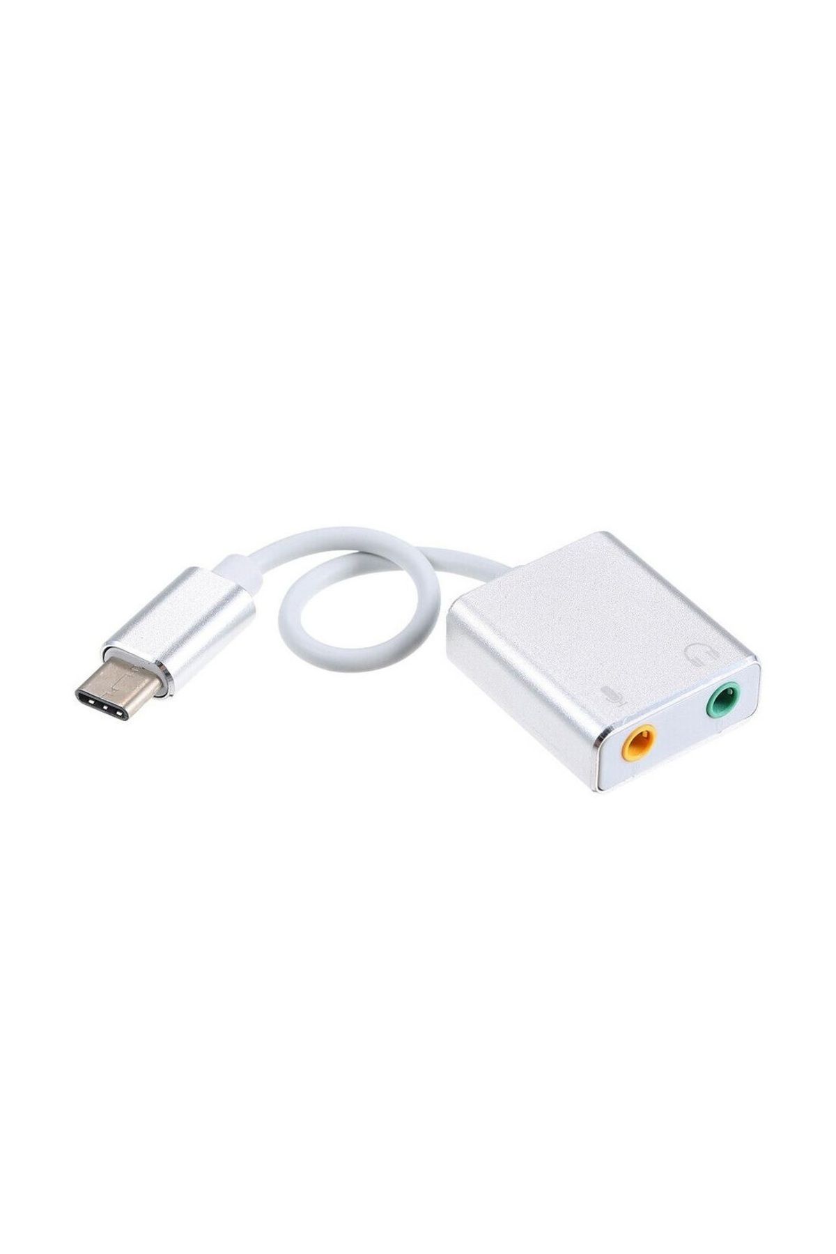 Derwell Ses Kartı Adaptörü 7.1 Harici Ses Kartı USB-C Jack 3.5mm Kulaklık Mikrofon Dizüstü Çevirici Adaptör
