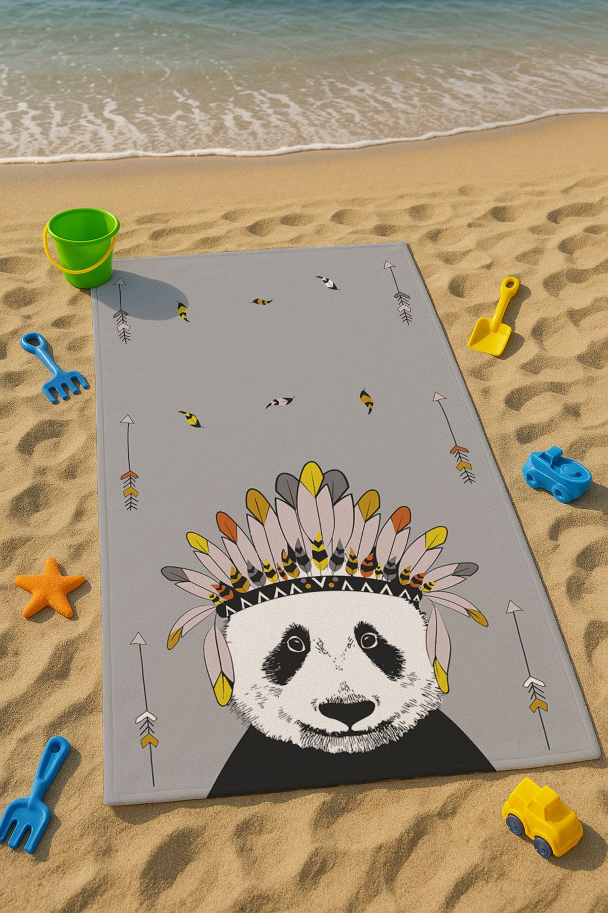 Talia Home Panda Desenli Çocuk Plaj - Deniz- Havuz Havlusu TLAPH-101
