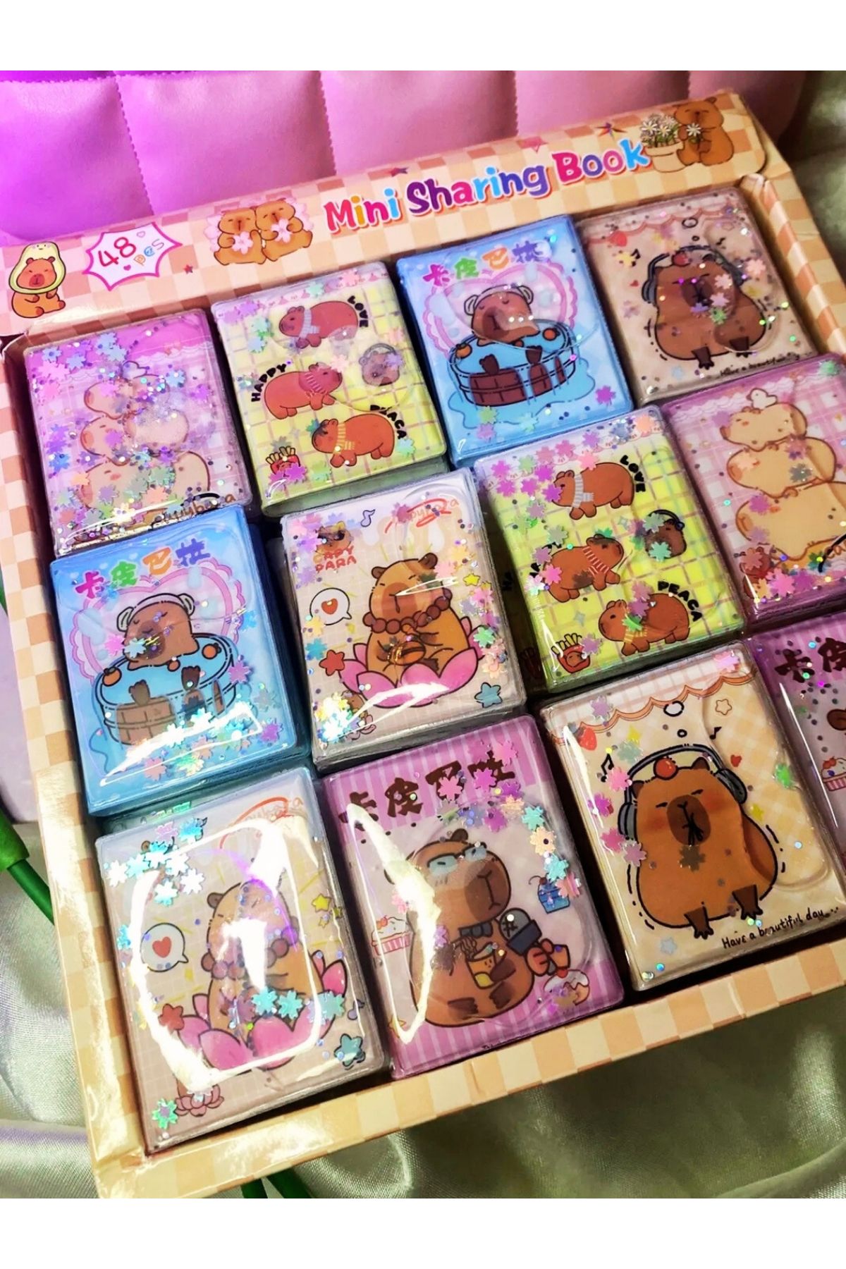 ÖZ OFİS Capybara Kapibara 3 Adet Mini Sulu Sticker Defteri 300+ Stickerlı Defter