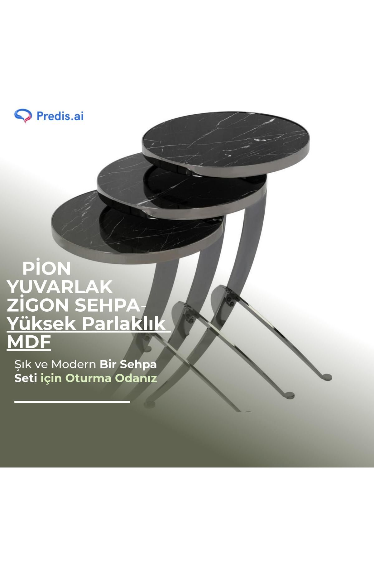 DGRS STORE Pion Yuvarlak Zigon Sehpa: Modern Mekanlara Zarafet ve Pratiklik