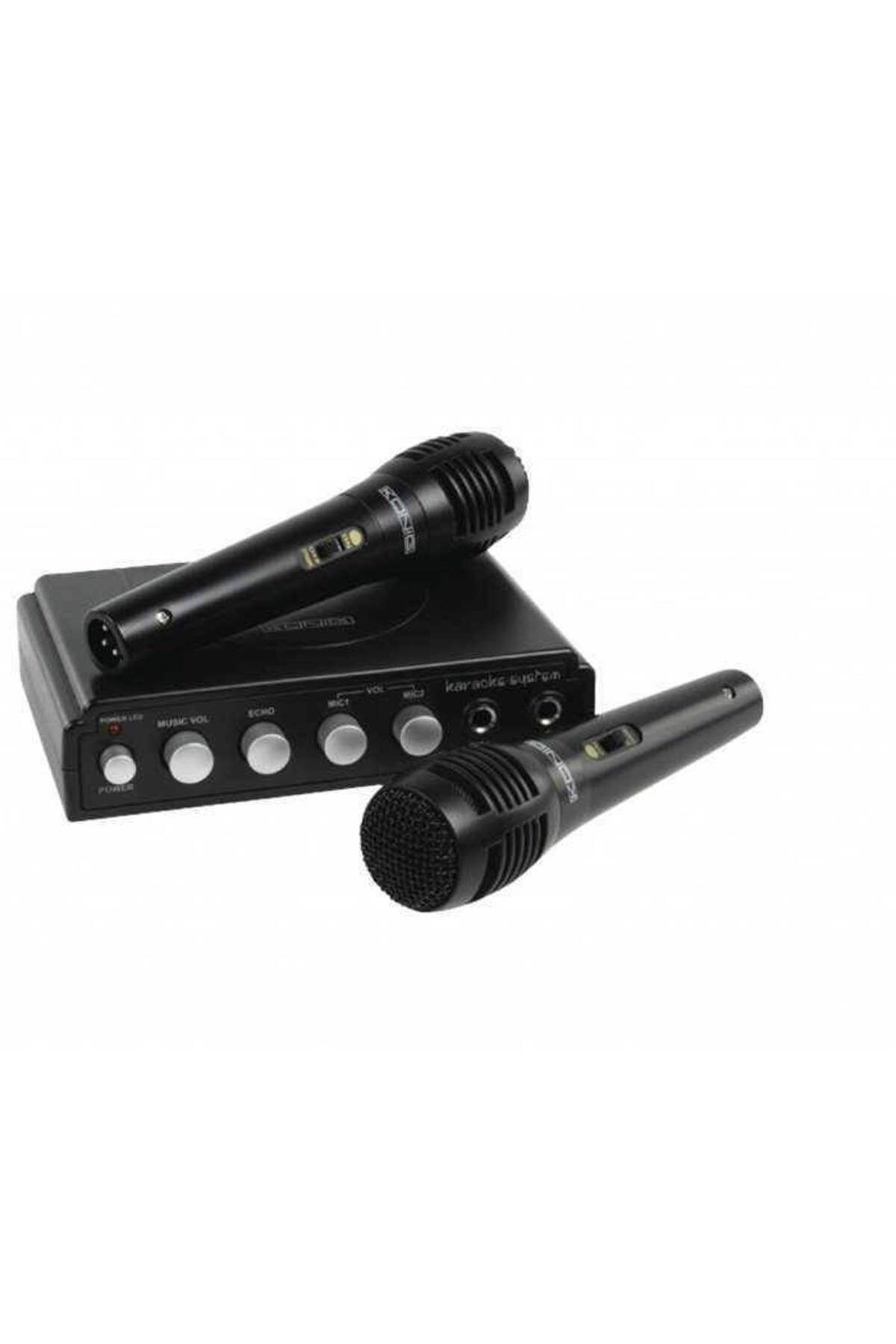 König Mixer Karaoke Cu 2 Microfoane Negru Konig - One Size