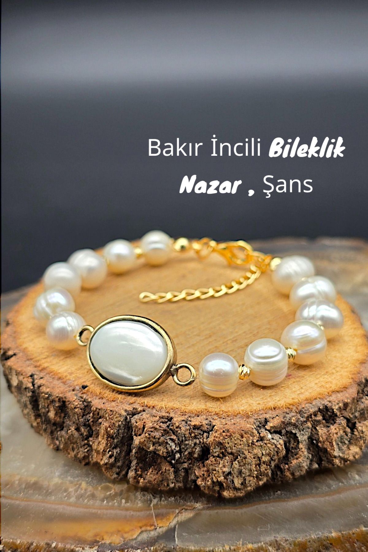 NBS Beautiful Naturel Stones Bakır Gerçek İncili Selenit Bileklik Tasarım ( Nişan , Düğün , Günlük ,Hediyelik ) Trend