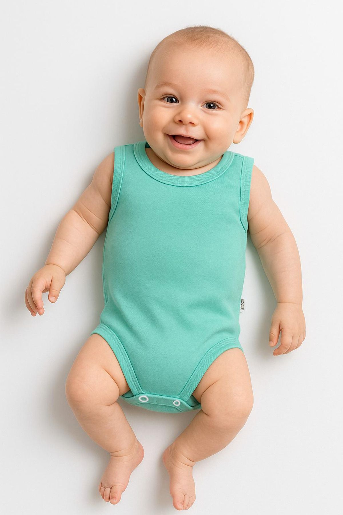 Trend Bebe Butik Çıtçıtlı Pamuklu Bebek Zıbın | Kolsuz Yazlık Bebek Body | Unisex Ribana Badi Bebek Pamuklu Tulum