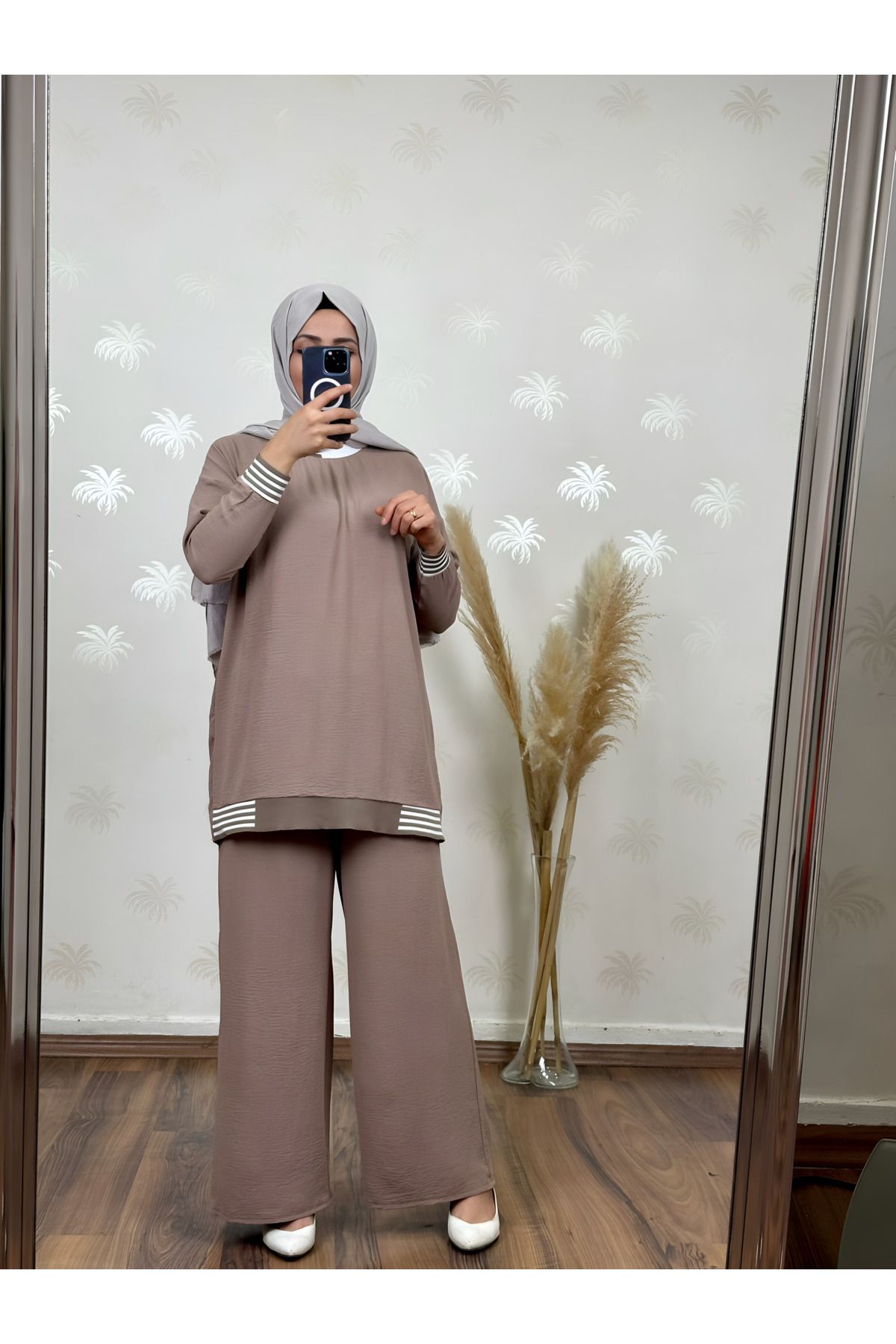 meday Clothing RİBANALI İTHAL AYROBİN 2 Lİ TAKIM Tunik boy 85 cm. Pantolon boy 100 cm.