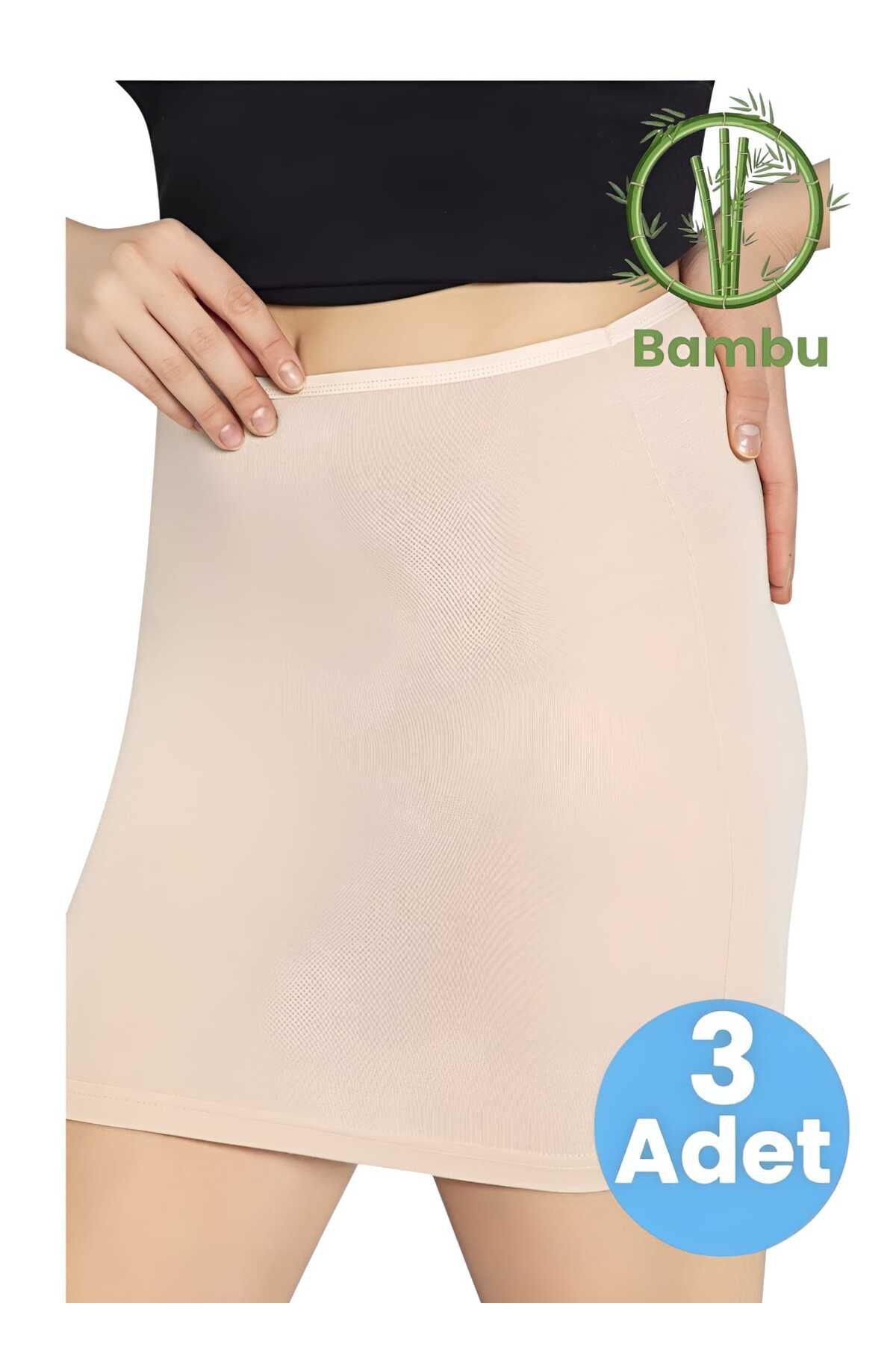 Tezzgelsin Kadın 3'lü Bambu Kumaş Mini Jüpon