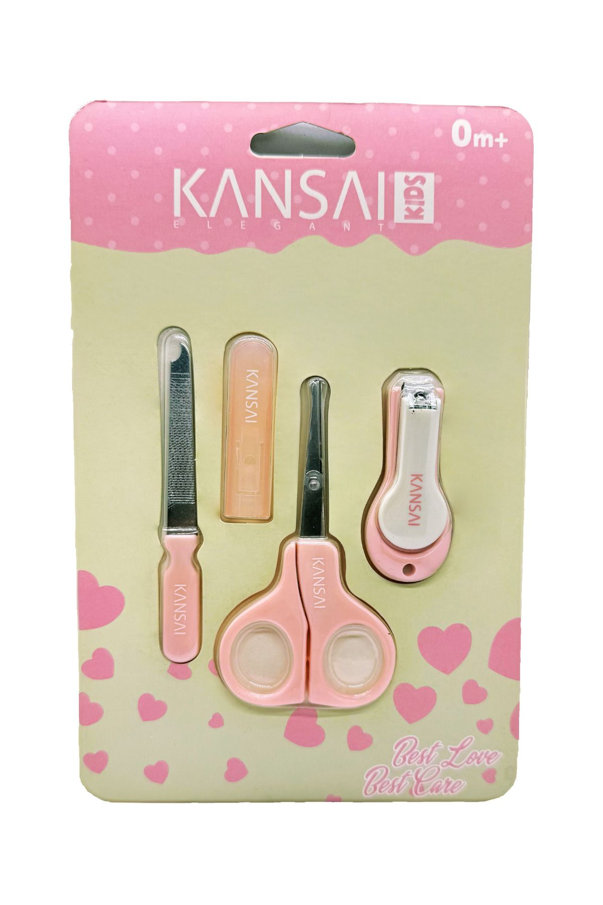 Kansai Kids 4’lü Bebek Tırnak Bakım Seti – Tırnak Makası, Makas, Törpü, Cımbız