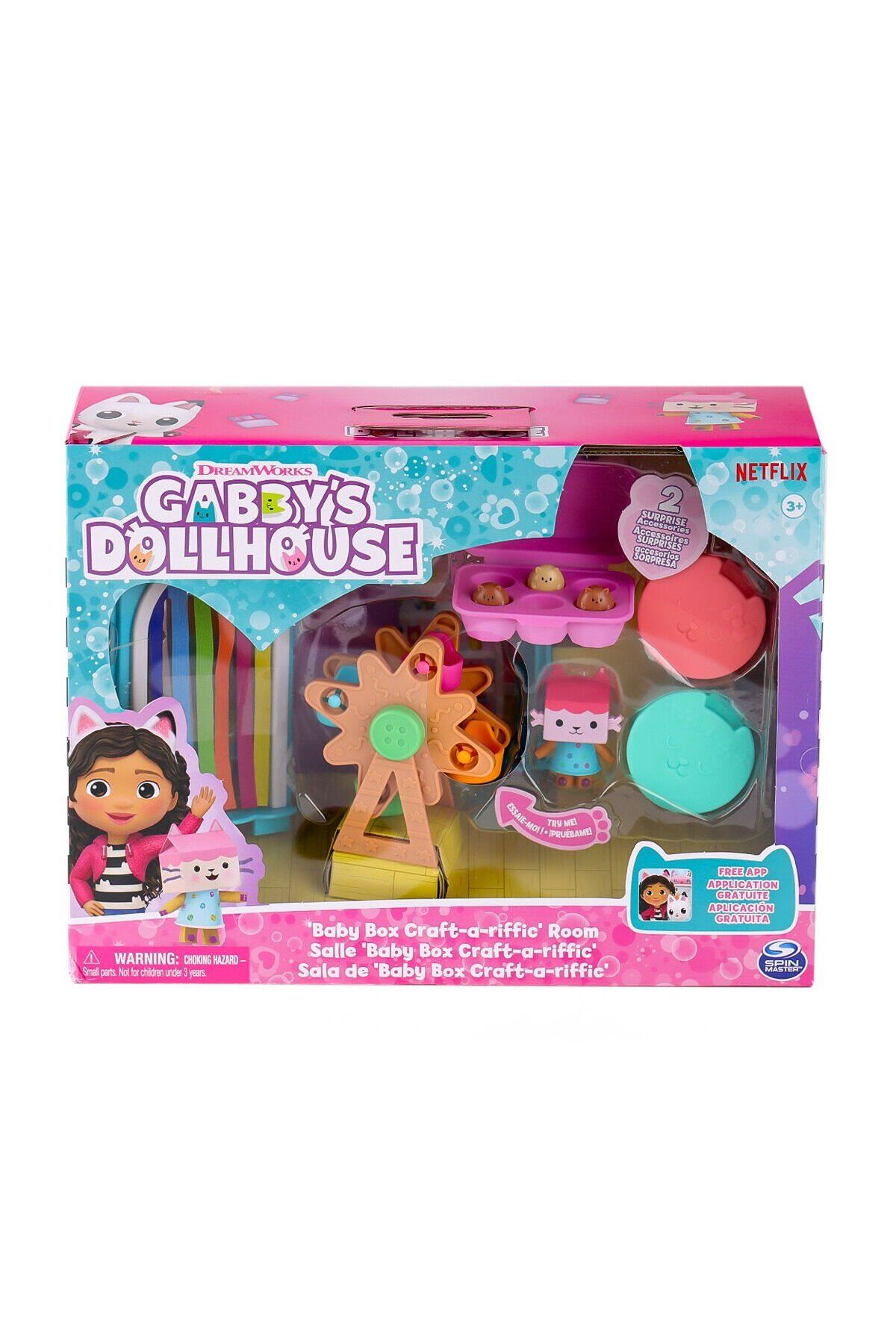 Spin Masters 69300 Gabbys Dollhouse Baby Box Cat Craft-a-Riffic Room Gabby Kedi Riffic Odası