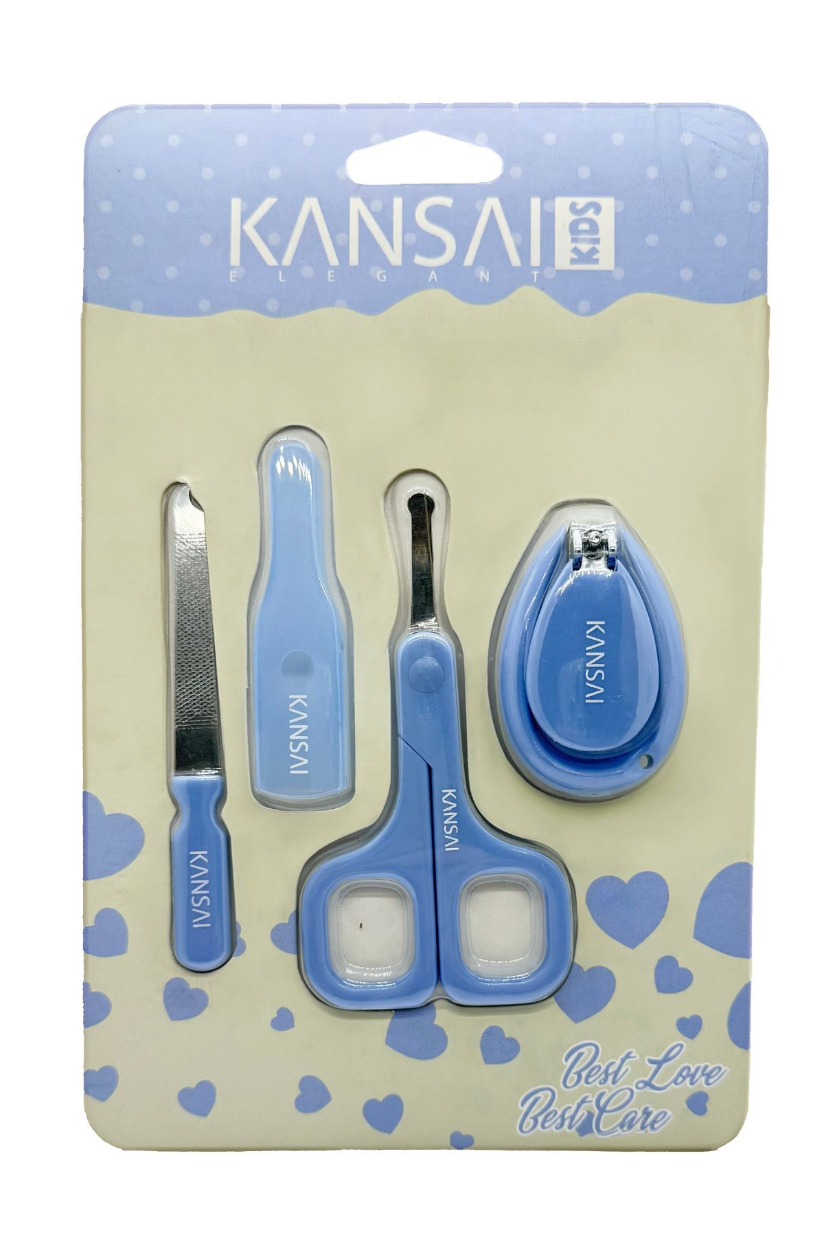Kansai Kids 4’lü Bebek Tırnak Bakım Seti – Tırnak Makası, Makas, Törpü, Cımbız