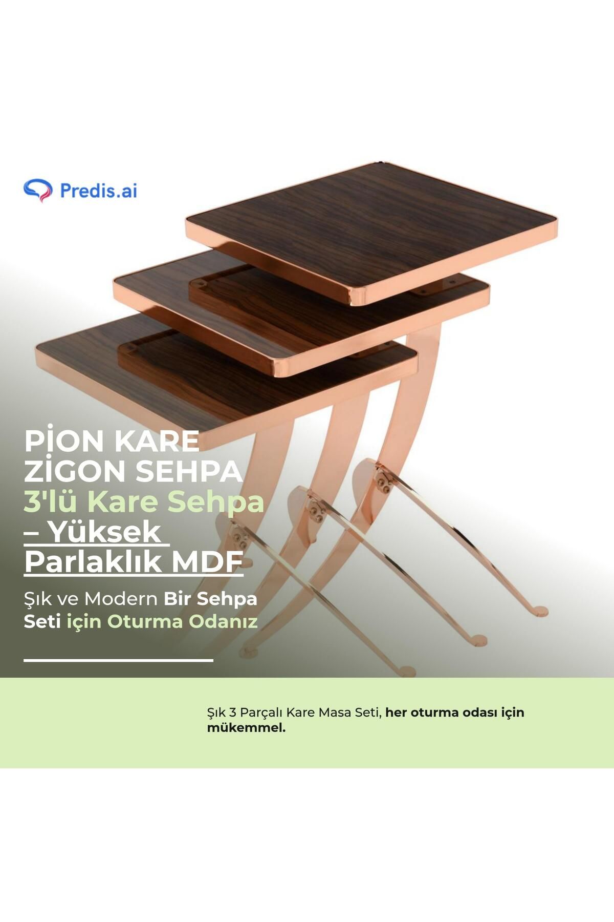DGRS STORE Pion Kare Zigon Sehpa: High Gloss MDF ile Şıklığın ve Pratikliğin Mükemmel Dengesi