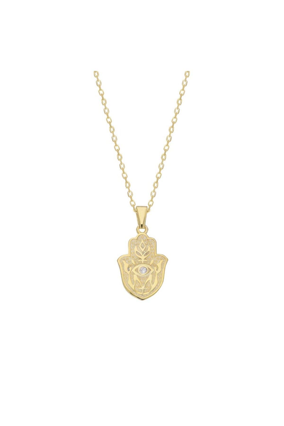 beonejewelry TAŞLI FATMA ANA ELİ KOLYE | 925 GÜMÜŞ