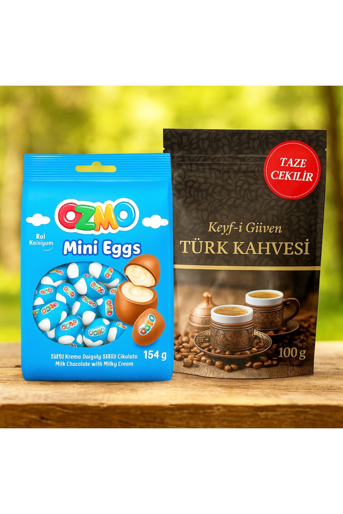 Ozmo Sütlü Dolgulu Mini Eggs (yumurta Çikolata ) 154g Taze Öğütülmüş Türk Kahvesi 100 G – Lezzet Seti