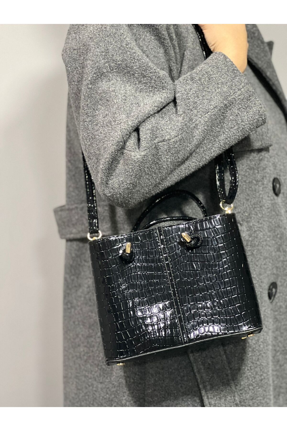 ST Bags Kadın Kroko Şık Tasarım El Ve Omuz Çantası