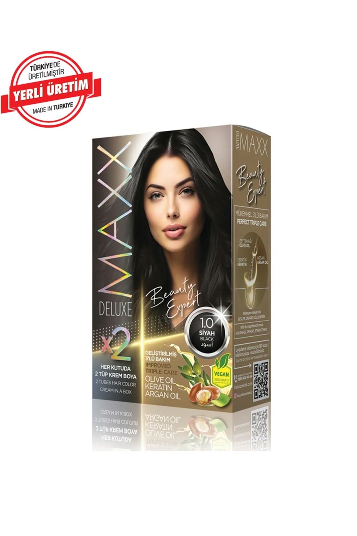 MUK's Beauty Tools MAXX DELUXE BEAUTY Keratinli Saç Boya Seti 2 Tüp + 2 Oksidan 34 Harika Renk Seçeneği