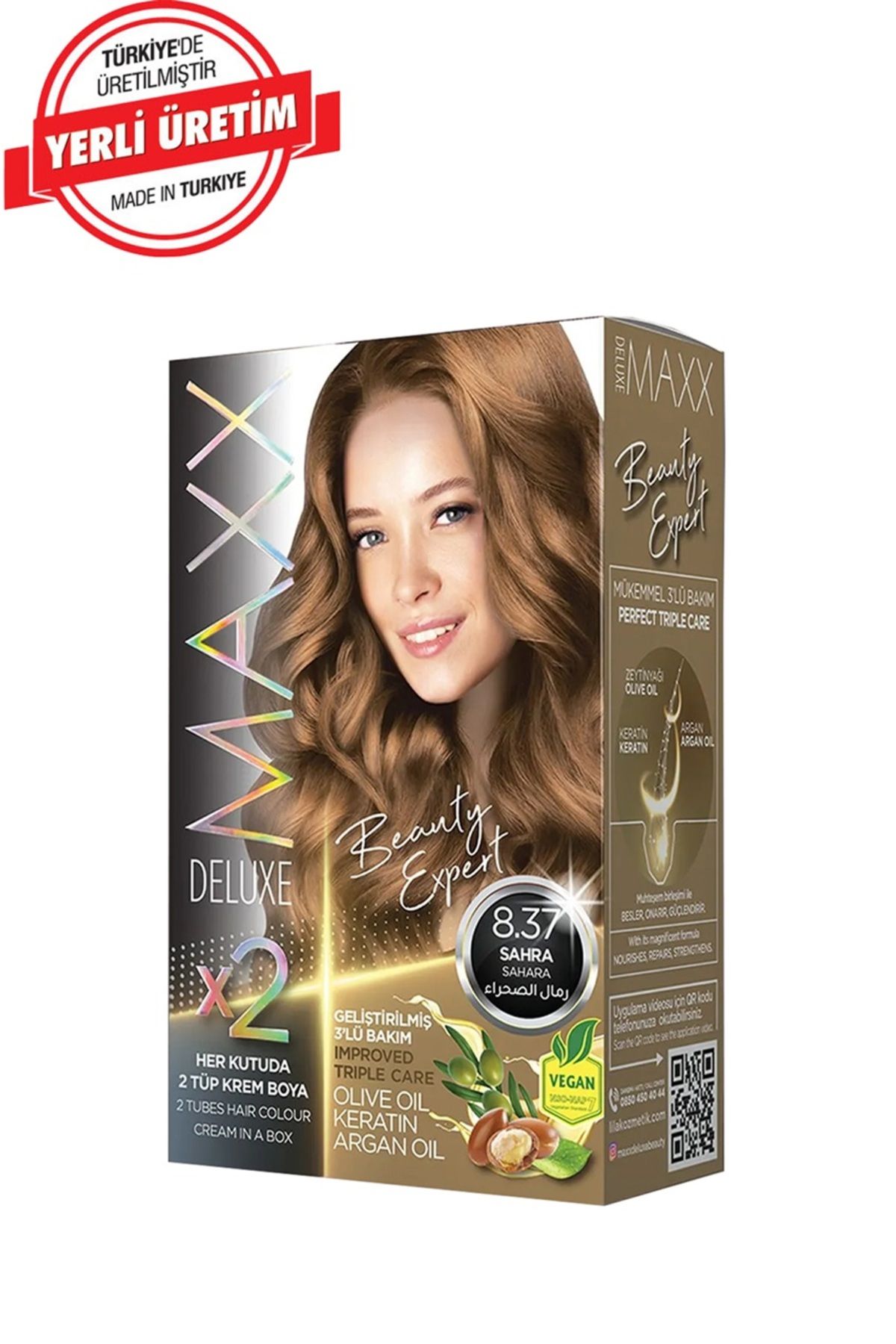 MUK's Beauty Tools MAXX DELUXE BEAUTY Keratinli Saç Boya Seti 2 Tüp + 2 Oksidan 34 Harika Renk Seçeneği