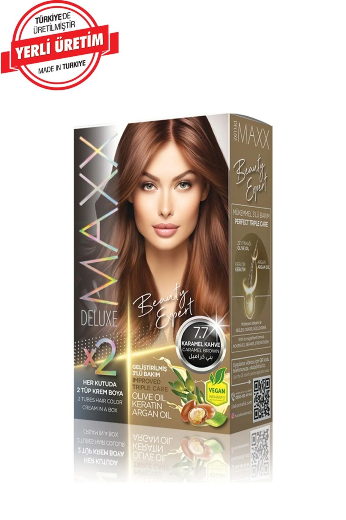 MUK's Beauty Tools MAXX DELUXE BEAUTY Keratinli Saç Boya Seti 2 Tüp + 2 Oksidan 34 Harika Renk Seçeneği