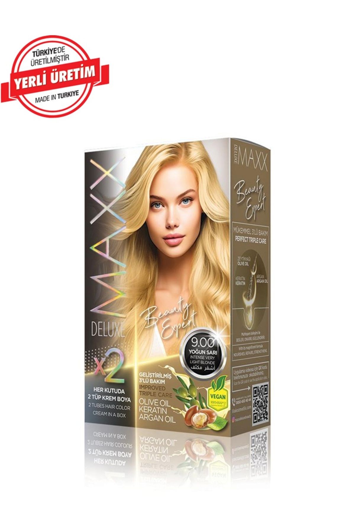 MUK's Beauty Tools MAXX DELUXE BEAUTY Keratinli Saç Boya Seti 2 Tüp + 2 Oksidan 34 Harika Renk Seçeneği