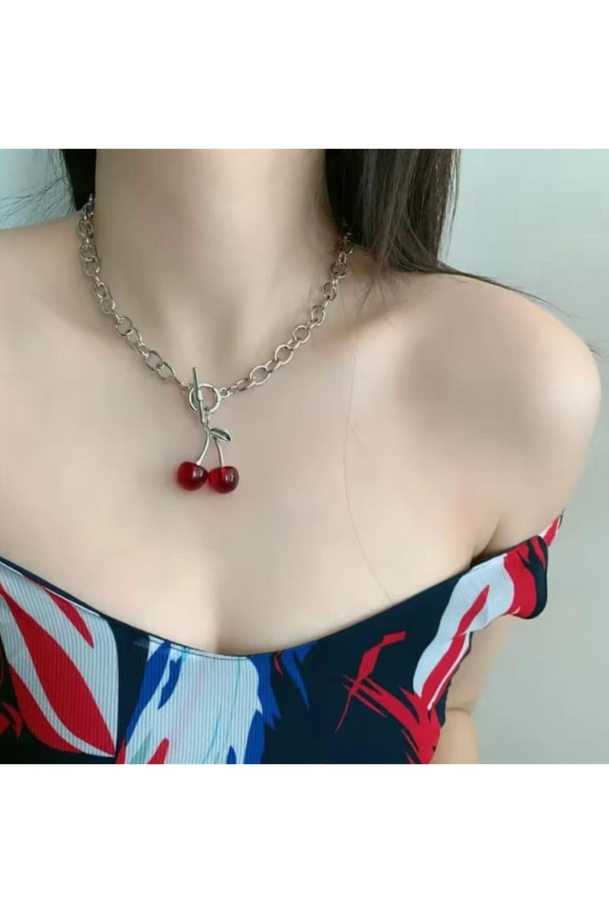 monalisatoka Kadın Gümüş Kirazlı Kolye