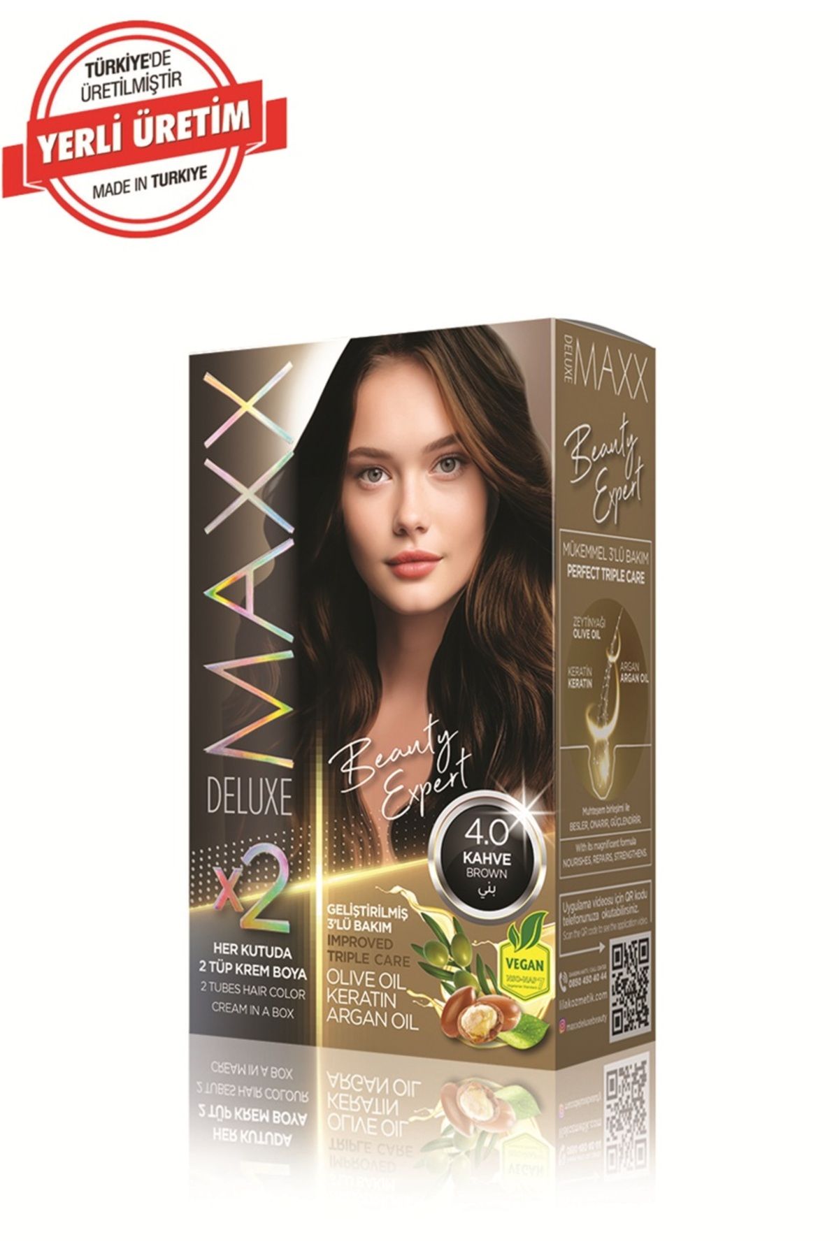 MUK's Beauty Tools MAXX DELUXE BEAUTY Keratinli Saç Boya Seti 2 Tüp + 2 Oksidan 34 Harika Renk Seçeneği