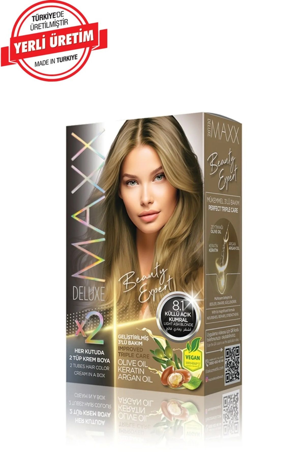 MUK's Beauty Tools MAXX DELUXE BEAUTY Keratinli Saç Boya Seti 2 Tüp + 2 Oksidan 34 Harika Renk Seçeneği